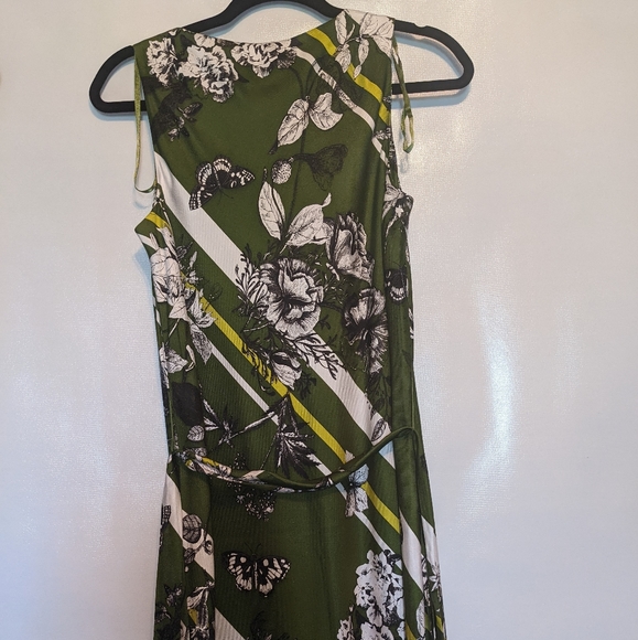 Talbot's Dark Green Butterfly and Flower Dress, Size 6 - Picture 4 of 11